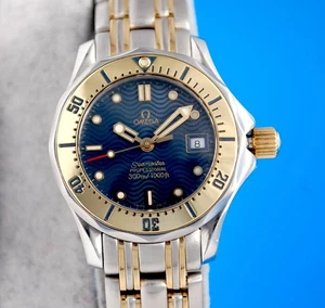 Damenuhr Omega Seamaster 18K Gold & SS 300M - blaues Zifferblatt - 2382.80 - Bild 1 von 8