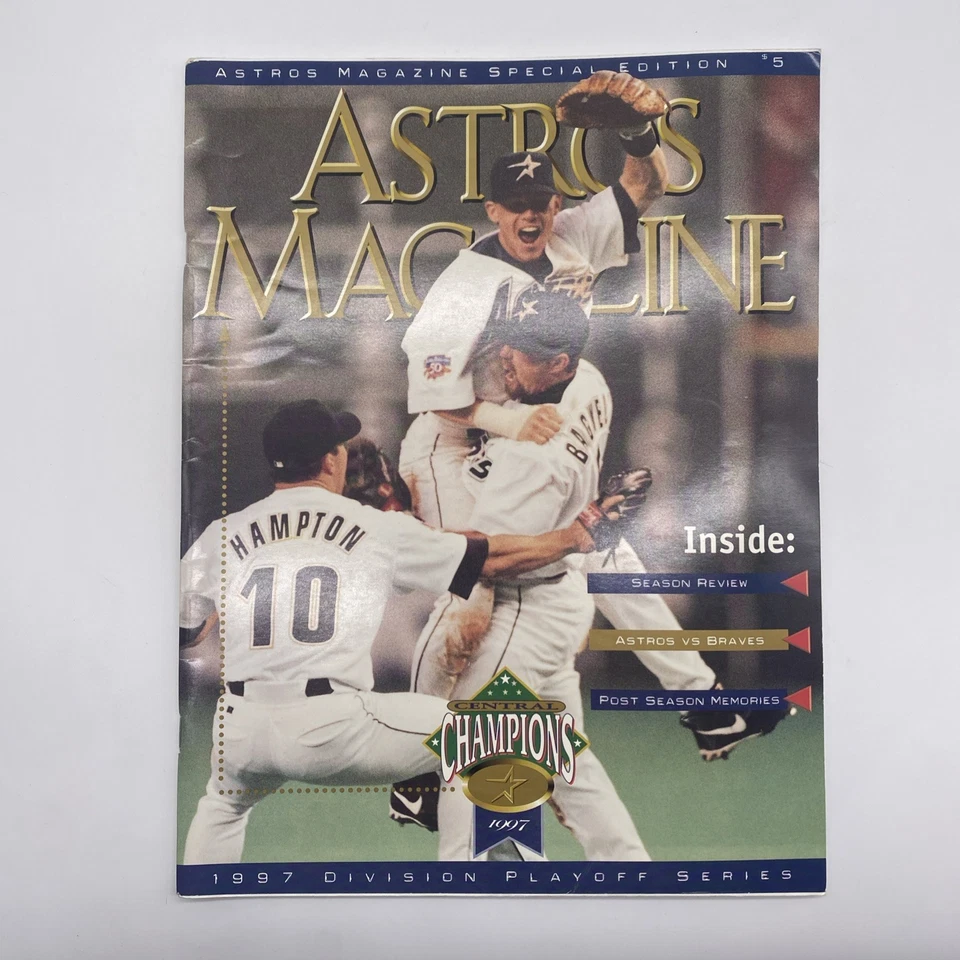 Houston Astros Magazine 1997 Division Playoff Series Biggio Bagwell Hampton - Image 1 of 4