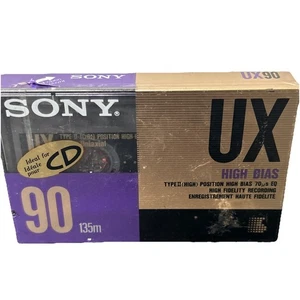 Sony UX Type 2 90 Minute Cassette Tape NEW FACTORY SEALED BLANK CASSETTE CD - Picture 1 of 2
