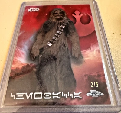 CHEWBACCA - 2025 Topps Chrome Star Wars Return of Jedi - RED REFRACTOR #d 2/5 - Image 1 of 2