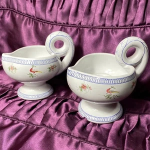 Vintage Made in Italy Night Candlestick Holders w Handles SET OF 2 Signed Marked - Picture 1 of 16