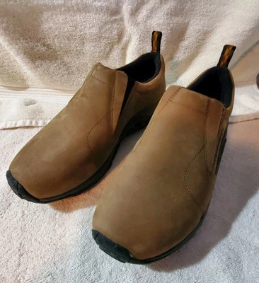Merrell Tan Jungle Moc Hombres Sin Cordones AMPLIO Talla 10 Gamuza J63839W Cómodo Informal  Foto 1 de 4