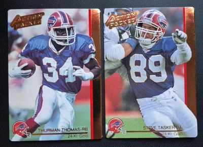 1992 Action Packed MDA Thurman Thomas $ Steve Tasker 24 KT GOLD lot Bills HOF - Image 1 of 4