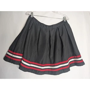 SOCIAL COLLISION Red & White Varsity Stripe Black Pleated Skirt size XL - Picture 1 of 6