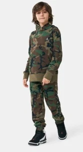 Air Jordan Youth Boys Large XL Green Camouflage Fleece Hoodie & Joggers Outfit - Picture 1 of 12