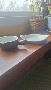 Vintage Hall #433 Pottry dish 644 Chili pot both green - Picture 1 of 4