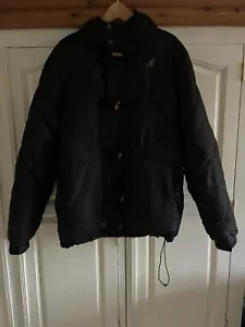 Chaqueta acolchada con capucha acolchada negra original Kangol para hombre talla L excelente estado - Imagen 1 de 7