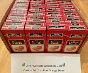 WHOLESALE LOT of 24 x 2 fl oz Spice Supreme Pure ORANGE EXTRACT EXP2026 USA Made - Picture 1 of 10