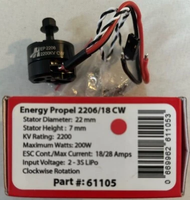 HiTec #61105: Energy Propel 2206/18 CW Brushless Motor w/Integrated Speed Cont. - Image 1 of 2