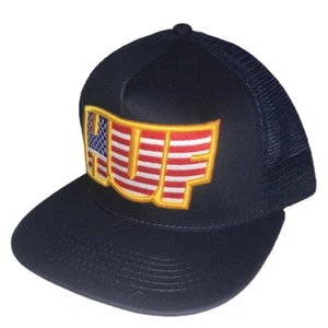 HUF us flag design Mash Flat Visor Snapback Cap Blue - Picture 1 of 4
