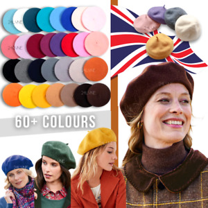 Women/Girls Cute Plain Beret Summer French Hat Stylish Autumn Winter 100% Wool