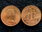 Great Britain Bronze Half Penny 1959 KM896 Warship Coin GEM UNC