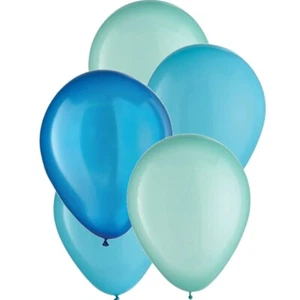 Aqua Blue 11-inch Latex Balloon Assortment 15 Per Pack Party Decorations - Picture 1 of 1