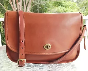 Coach 141 Vintage City Made in The United States British Tan Leather Crossbody - Picture 1 of 15