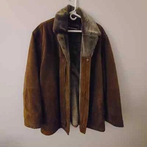 Manteau homme en daim véritable marron Charles Klein, taille L - Photo 1/6