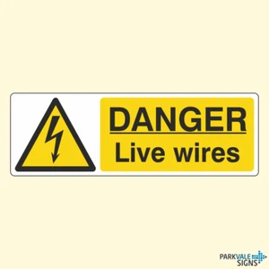 Gefahr spannungsführende Kabel elektrisches Warnschild - Bild 1 von 1