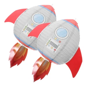 4 PCS Rocket Lantern Travel Theme Party Decorations Paper - Picture 1 of 12