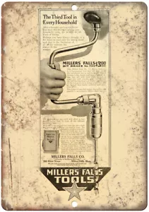 Millers Falls Tools Vintage Ad 12" x 9" Reproduction Metal Sign Z166 - Picture 1 of 1