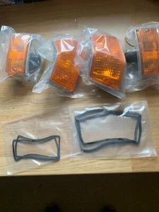 VESPA PX 125,150,200,LML,T5 ORANGE LENS CHROME INDICATORS SET - Picture 1 of 1