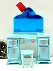 Set of 2 Ultra Rare Vanity With Stool Drawers Open Zuru Mini Brands Home - Picture 1 of 6