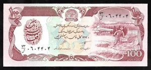 Papel moneda mundial - Afganistán 100 afganos 1990 P58b @ Crisp UNC - Imagen 1 de 2