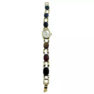 Vintage Egyptian Revival Armbanduhr geschnitzter Edelstein Skarabäen von Sutton FUNKTIONIERT - Bild 1 von 9