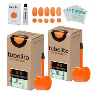 Tubolito Tubo ROAD 2 x Tubi + Kit Patch Confezione 700 x 18 - 32 Valvola Presta 42mm - Foto 1 di 8