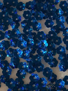 Sequins 6mm Sapphire Royal Blue Laser Metallic 1/4in Flower Cup Choose Pack - Picture 1 of 2