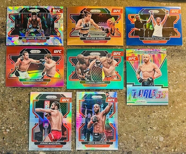 2022 Panini Prizm UFC/MMA COLOR SILVER RED GREEN RUBY WAVE YOU U PICK FROM LIST - Image 1 of 1