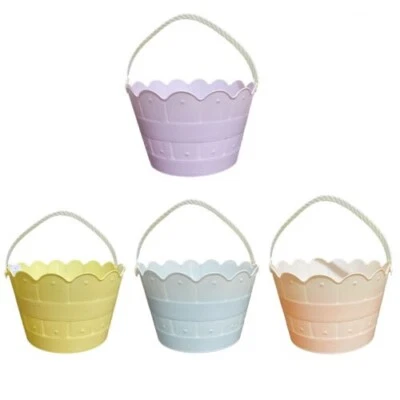 GEM IMPORTS LTD Easter Plastic Bucket Egg Hunt Handle Kids Basket School Craft Decor Gift UK