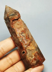 Natural Moss Agate Tower Wand Obelisk Crystal Reki Charged - Picture 1 of 10