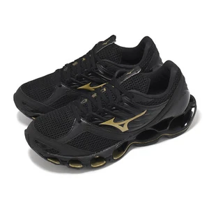 Mizuno Wave Prophecy 13 S Black Gold Men Road Running Jogging Shoes J1GC2449-54 - Picture 1 of 8