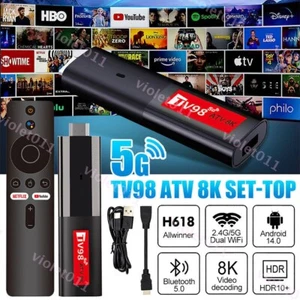 TV98 8K Android 14.0 Smart TV Stick 2.4G 5G WiFi TV Box Ultra HD Mediaplayer - Bild 1 von 13