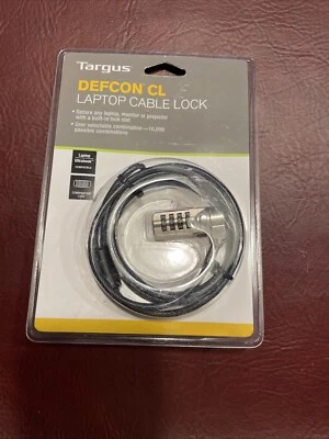 Targus DEFCON CL Laptop Computer Cable Lock - Resettable 4 Digit-Code, Galvanize - Image 1 of 2