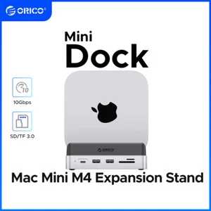 ORICO MiniDock and Stand for Mac Mini M4, 10 in 1 Aluminum Hub M.2 SSD Enclosure - Picture 1 of 9