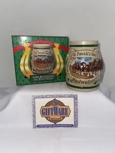 Anheuser Busch 1996 St. Patrick’s Day Horseshoe Stein CS269 COA - Picture 1 of 7