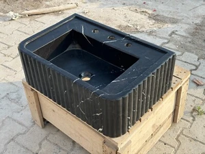 Black Marble washbasin Luxury Sink, Premium Wash Basin,White Marble ,Handmade Ma - Picture 1 of 6