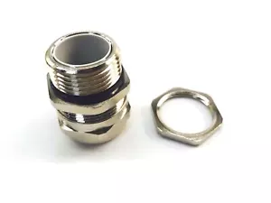 Standard 3/4" NPT Strain Relief Fitting, Nickel Plated Brass CD21NA-BR-N-0 - Picture 1 of 8