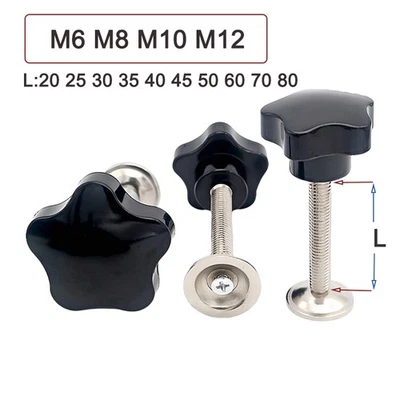 M6 M8 M12 Sterngriff mit Außengewinde Bolzen Drehknopf Drehgriff Kunststoff - Bild 1 von 4
