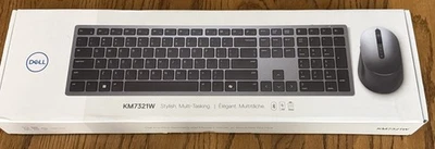 Dell Premier Wireless Bluetooth Mouse + Keyboard Multi-Device Gray KM7331W NEW - Image 1 of 4