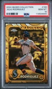 Julio Rodriguez 2024 Topps Chrome Gilded Gold /99 PSA 10 Seattle Mariners #100 - Picture 1 of 2