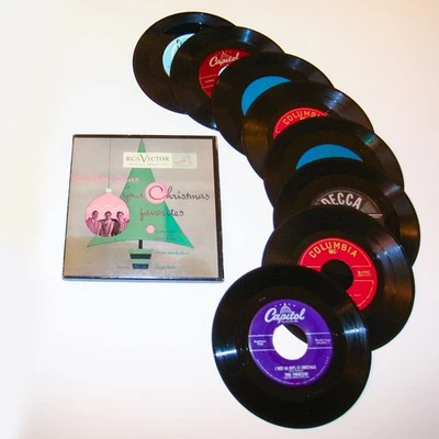 Vintage Christmas 45 rpm Records Lot 60's Foto 1 de 4