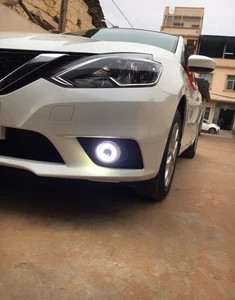 LED DRL Fog Lamp Lights Angel Eyes Halo Ring Wring Kit For Nissan Sentra 2016-19 - Picture 1 of 23