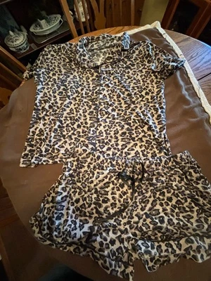 Women's Animal Print Shorty Pajamas Size 1XL - Image 1 of 4