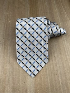 ROBERT TALBOTT Best of Class Seidenkrawatte Designer Geometrisch Hellblau W4xL58 USA - Bild 1 von 5