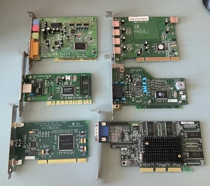 Vintage PCI Expansion Card Lot - 14 Cards - Sound, Video, Modem, FireWire. AS IS - Picture 1 of 3