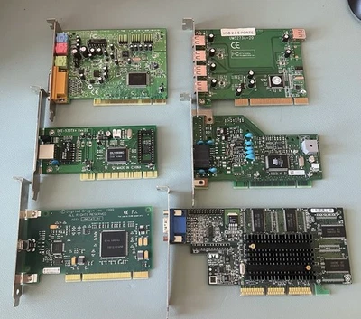 Vintage PCI Expansion Card Lot - 14 Cards - Sound, Video, Modem, FireWire. AS IS - Image 1 of 3