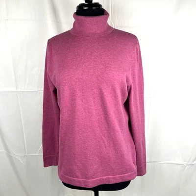 Suéter De Colección Eddie Bauer Para Mujer L Rosa Cuello Alto Tejido Algodón Mezcla Cachemira Foto 1 de 4