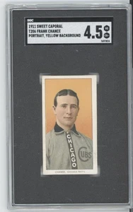 1910 T206 Frank Chance SGC 4,5 Portrait gelber Hintergrund Sweet Caporal 350/30 - Bild 1 von 2