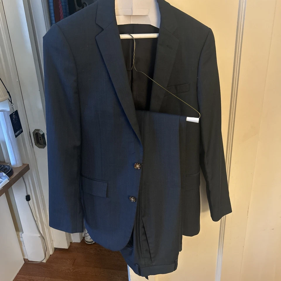 Traje J Crew Thompson para hombre azul marino Blazer 36R, pantalones azul marino 30x32 Foto 1 de 4